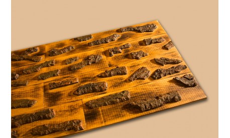 Égetett fakérges tölgyfa 3D falpanel